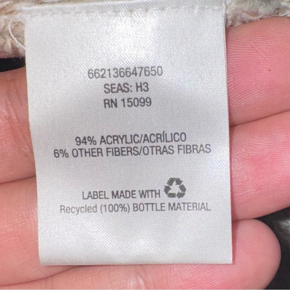 Covington Open Front Ruffle Cardigan Sweater Oatmeal Tan Beige Knit XL Preowned - Picture 13 of 14